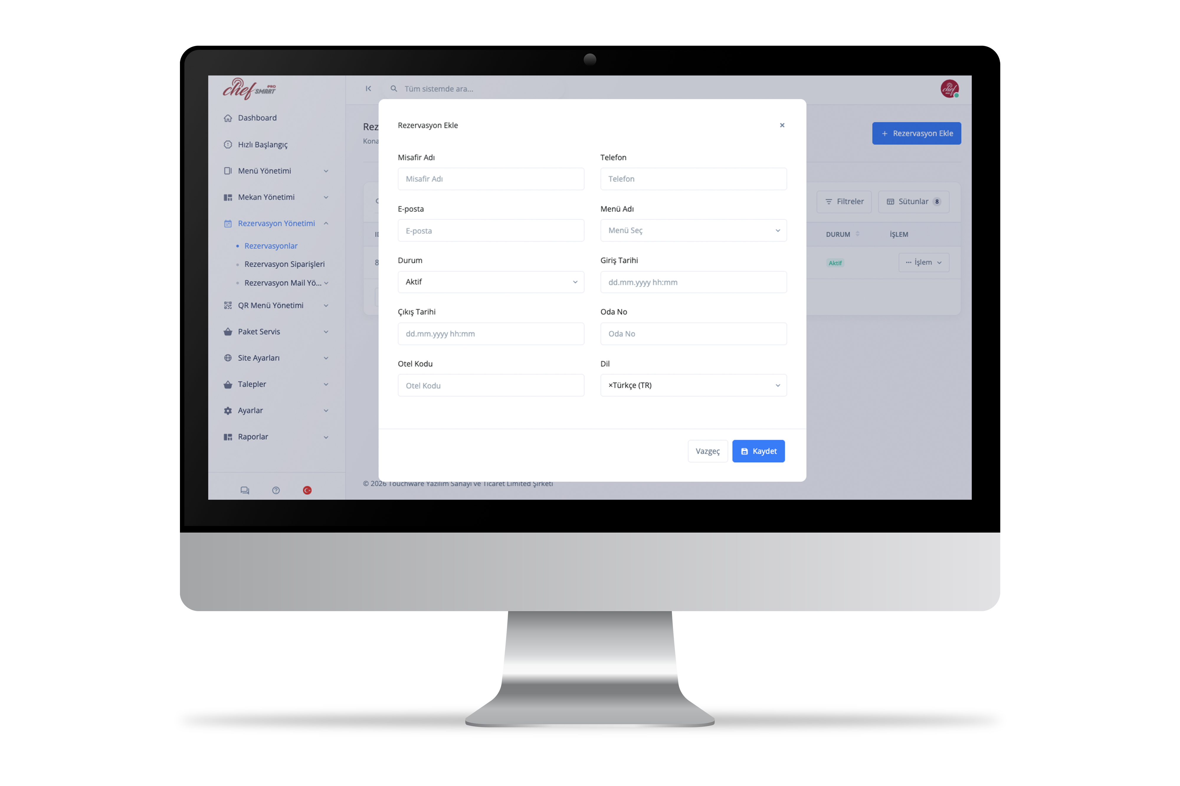 Reservation flow screen