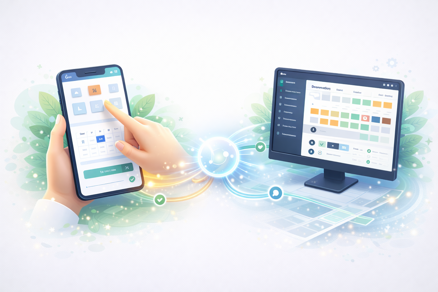 Reservation list and calendar screen